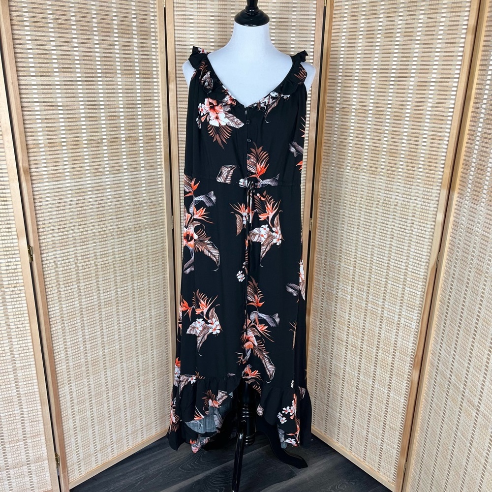 {NWT} City Chic Tropical Ruffle Seville Maxi Dress